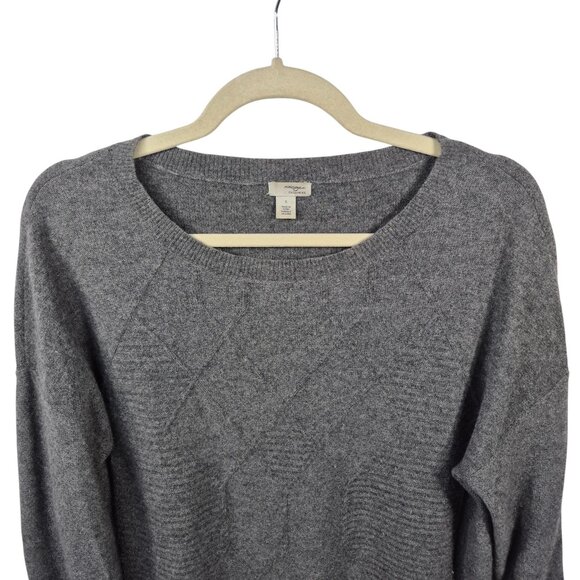 Halogen Sweater Womens S Gray 100% Cashmere Knit Pullover Long Sleeve Top - Picture 3 of 6